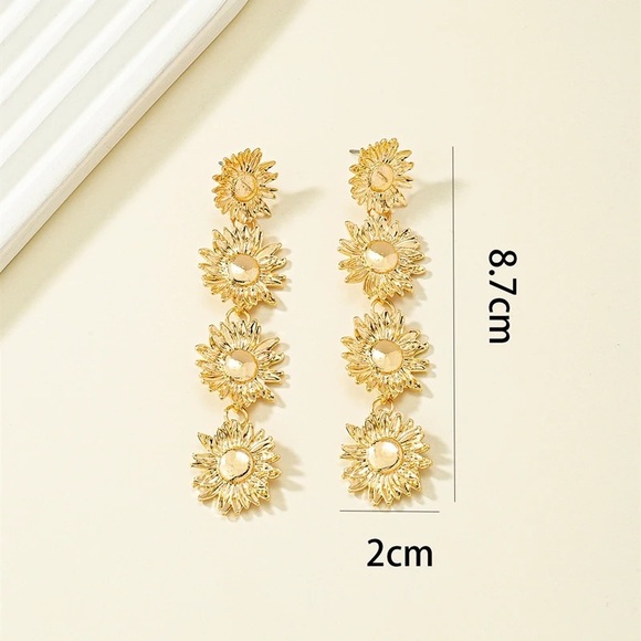 1pair Zara SUNBURST sun STATEMENT EARRINGS - Picture 14 of 16